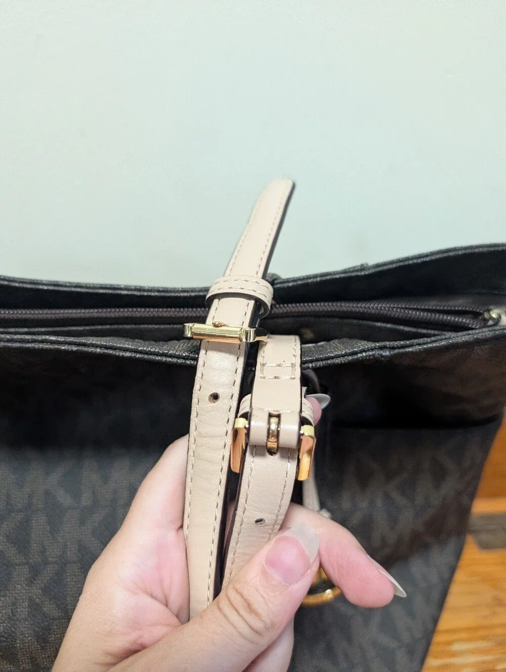 Michael Kors Jet Set Travel MK Signature Tote Brown Tan